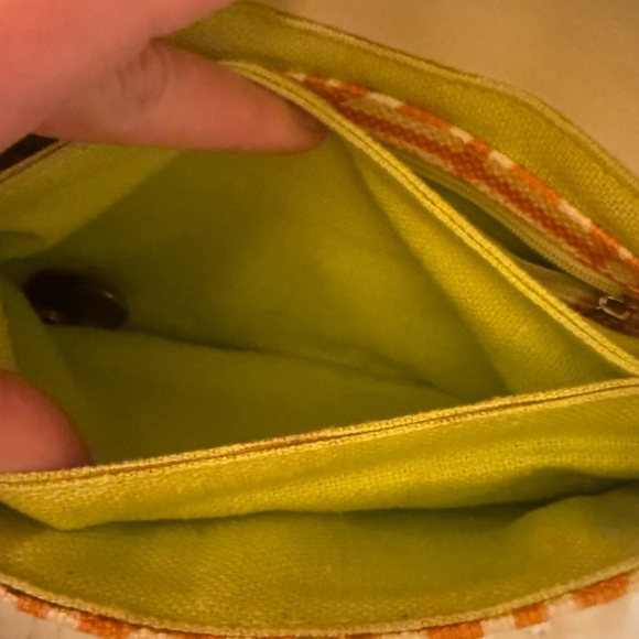 Spartina 449 Natural Linen & Leather Geometric Clutch - NWOT - Picture 5 of 11